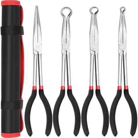 Lot de 5 pinces de serrage à longue portée – 28 cm, 6,5 mm, 13,5 mm, 17,5 mm de diamètre, retrait décalé de la bougie d'allumage pour les espaces étroits (1/5)