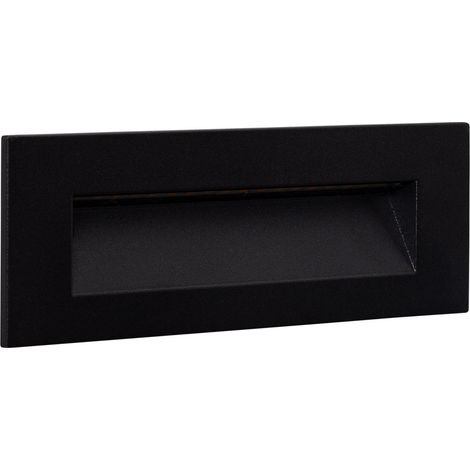 Baliza Exterior LED 7W Empotrable Pared Rectangular Negro Groult 4000K Blanco Neutro