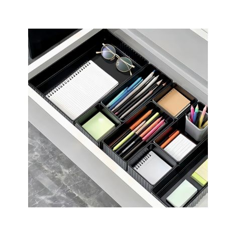 lot de 10 boîtes de rangement blanches à compartiments amovibles organisateur pour tiroir de coiffeuse accessoires de maquillage fournitures de bureau rangement domestique (1/5)