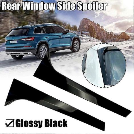 Par de alerones laterales verticales para ventana trasera tipo canard para Skoda Kodiaq, acabado en negro brillante (reequipamiento).