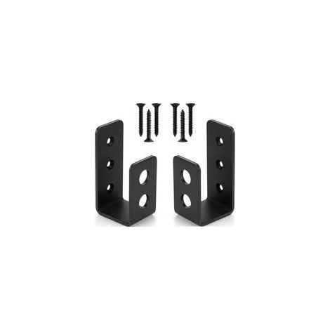 Supports de porte en acier 2 x 4 – Paquet de 2 – Revêtement antirouille – Vis incluses pour une installation rapide – Convient au bois dur (1/5)