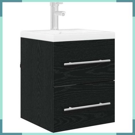 Armoire d'évier - 880452 - Chêne noir - Bois d'ingénierie - 41 x 38,5 x 48 cm (1/5)