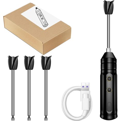 Mélangeur en résine époxy - Batterie - Mélangeur en résine époxy - Rechargeable par USB - Mélangeur électrique portable avec 4 pagaies de mélange réutilisables pour résine - Mélange de silicone (1/5)