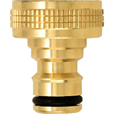 Wasserhahnanschluss aus Messing 26x34 – 1 Stück – Massives Messing – Schnellkupplung – Gartenbewässerung – 1-Zoll-Gewinde (1/4)