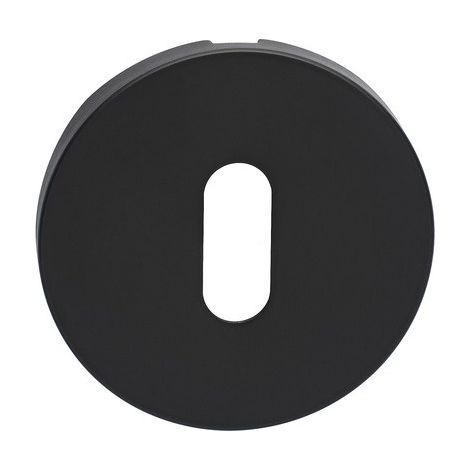 Paire de rosaces JADE Slim en inox clé L ronde noire - HERACLES - B-INOX-SL06N (1/3)