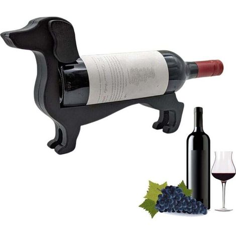 Enowelir Porte-bouteille de vin amusant en forme de teckel, organisateur de bouteille de vin, support de bouteille de vin, organisateur de bouteille. (1/5)