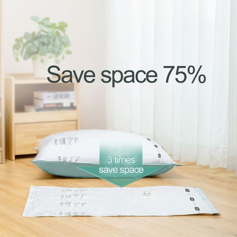 Sac de rangement sous vide grand format 100x80x38cm, sans pompe, pour vêtements et couettes, matériau PA+PE, usage domestique, forme tridimensionnelle. (1/5)