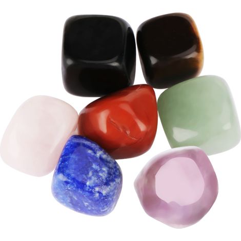 Lot de 7 pierres roulées naturelles de guérison pour chakras yoga, énergie positive (1/5)