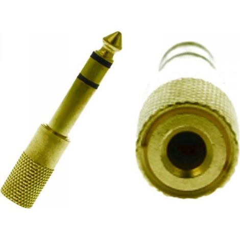 Convertitore Adattatore Audio Stereo da 6,35mm Maschio a 3,5mm Femmina Colore Oro