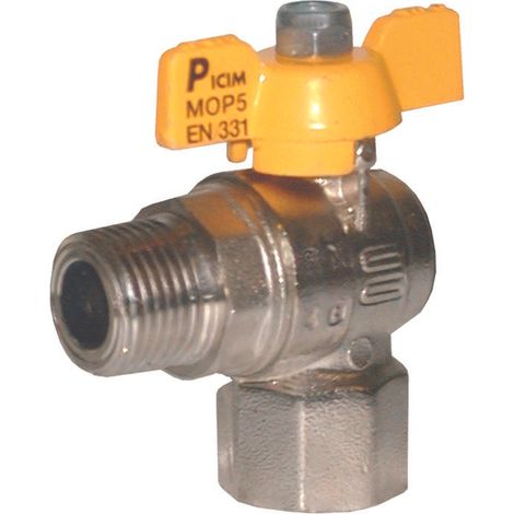 Vanne d'équerre pour gaz 1/2 "mm d15