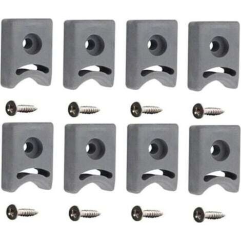 Set di 8 guide scorrevoli in gomma per porte doccia - 26 mm - Posizionamento quadrato per una maggiore sicurezza