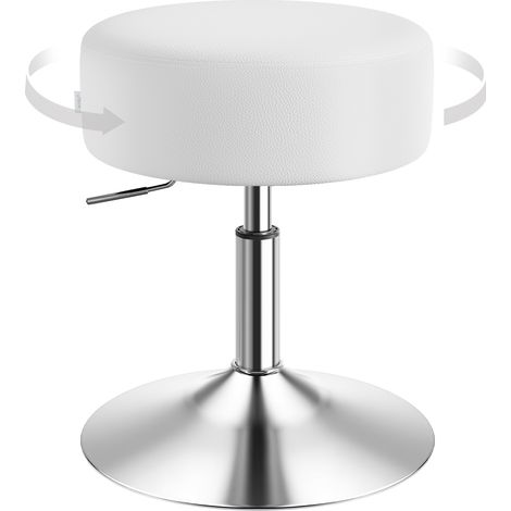 Tabouret de Bar WOLTU Réglable en Hauteur Tabouret de cuisine en Similicuir Capacité de Charge 100 kg, Blanc (1/5)