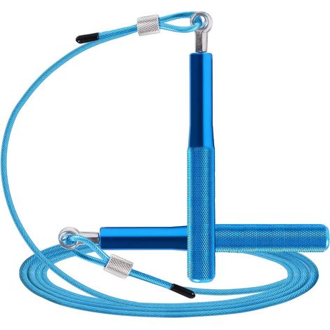 Corde À Sauter - Roulements 360° Et Câble En Acier - Poignées Aluminium Antidérapantes - Pour Fitness Et Cardio - 1 Unité (1/5)