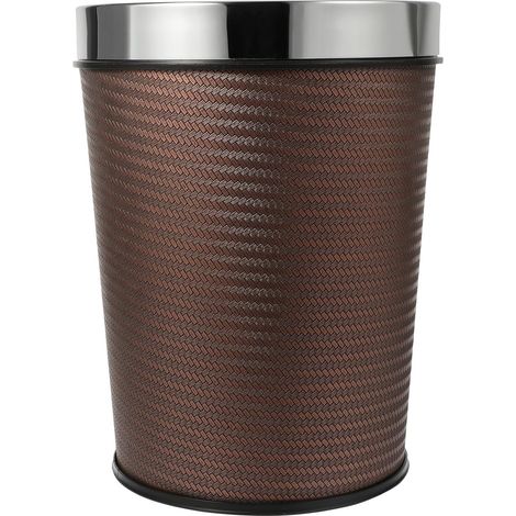 Gros Mülleimer aus Edelstahl 8l sans pont métallique pour le bureau, les toilettes et (1/5)