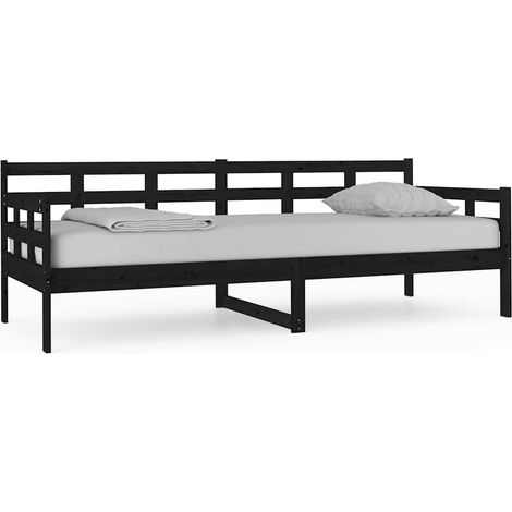 Maison Exclusive - Tagesbett Schwarz Massivholz Kiefer 80x200 cm (1/5)