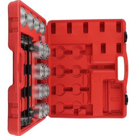 Kit de 28 manguitos de compresión y tensión, diámetro interior de 34-72 mm, diámetro exterior de 44-82 mm, compatibilidad universal con vehículos, estuche de almacenamiento resistente. (1/5)