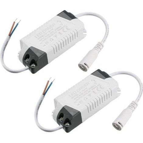 Driver LED 12-18W Courant Constant 300mA Haute Puissance AC 85-265V Sortie 36-65V DC Connecteur Alimentation Externe LED Plafonnier Transformateur 2Pcs