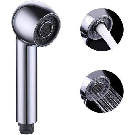 FENOPLASTICAPommeau de Rechange Pour Lave-vaisselle, 2 Types de Jets, Pommeau de Douche de Rechange Pour Robinet de Cuisine, Raccord d'évier, Douchette Universelle G1/2 Chromée (1/5)