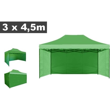Teli / Telo laterale / Copertura per gazebo pieghevole impermeabile 3x4,5m Verde - Mod. Loop