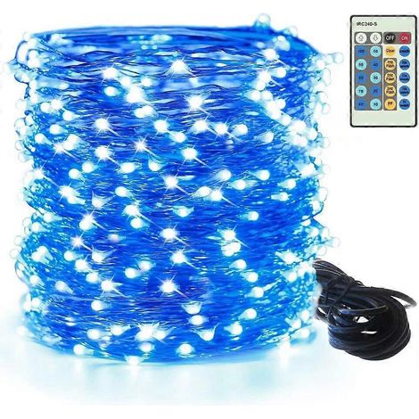 Guirlande lumineuse LED bleue 2025 avec télécommande, 300 mètres, 300 LED à intensité variable, prise certifiée UL (1/5)
