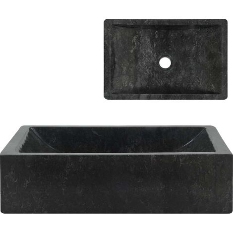 vidaXL Sink 45x30x12 cm Marble High Gloss Black