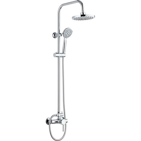 Edouard Rousseau – Colonne de douche TIMARU – Tête orientable Ø 200 mm – Douchette 3 jets – Bras inox 110 cm – Picots anti-calcaire (1/9)