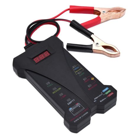 12V Digitaler Batterietester, Voltmeter, Lichtmaschinen-Ladesystem-Analysator mit LCD-Display und LED-Anzeige