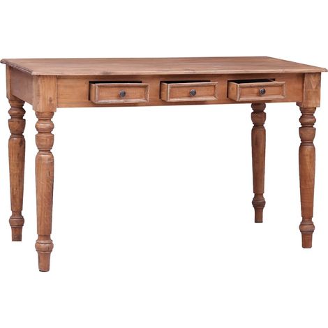 Maison Exclusive - Scrivania con Cassetti 117x57x75 cm in Legno Massello di Mogano (1/5)