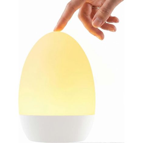 Eierförmige Lampe fürs Kinderzimmer, augenschonend, wiederaufladbares Baby-Nachtlicht mit Touch-Steuerung und 17 Farbmodi, dimmbares Nachtlicht zum Füttern (1/5)
