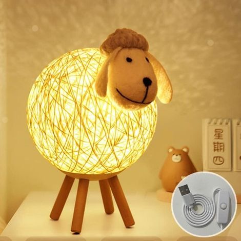 Veilleuse LED lampe de chevet mouton à projection pour enfants cm USB/interrupteur bouton-poussoir 110 (1/4)