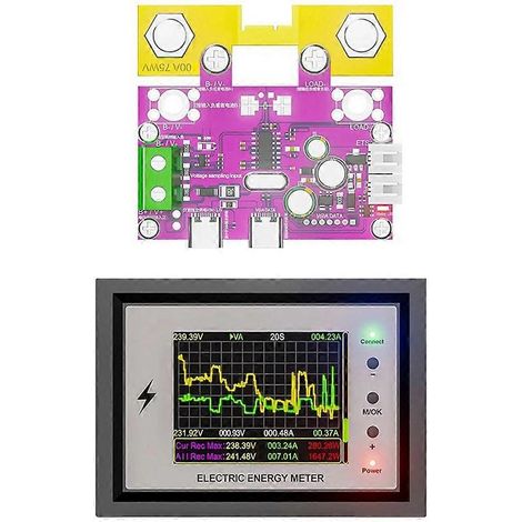 Tuya WiFi DC 0-420V Batteriekapazitätstester mit Digitalanzeige, Spannung, Stromstärke und Coulomb, 100A Lithium-Batteriemonitor (1/5)
