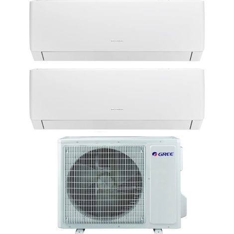 Gree Dual Split Inverter-Klimagerät Serie PULAR 12+12 mit GWHD(18)NK6NO R-32 Wi-Fi Integrated 12000+12000