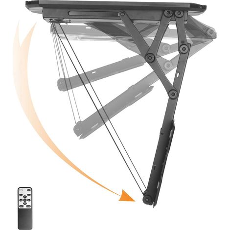 Support TV plafond motorisé 23-55" – Inclinable 0-75° – Charge max 30 kg – Compatible VESA jusqu'à 400x400 mm – Speaka Professional