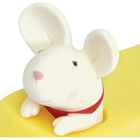 Cale-porte décorative en forme d'animal mignon, sans perçage, pour la maison ou le bureau, souris blanche (1/5)