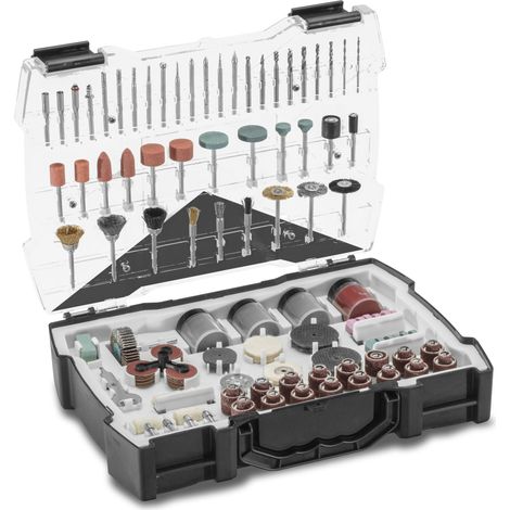 Trotec – Coffret d'accessoires pour outil multifonction 282 pièces – Pour bois dur, métal, verre – Coffret solide pour travaux de précision