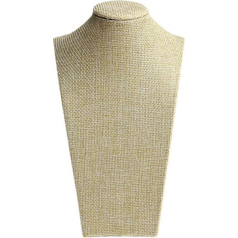 Leinen-Mannequin-Büste Schmuck Halskette Anhänger Halsmodell Präsentationsständer Halter