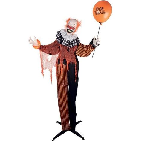 Automate Halloween Clown Maléfique Animé sur Pied - P'TIT CLOWN - 48052 - Déco Halloween - Animatronique - Animatronics - 166 cm (1/2)