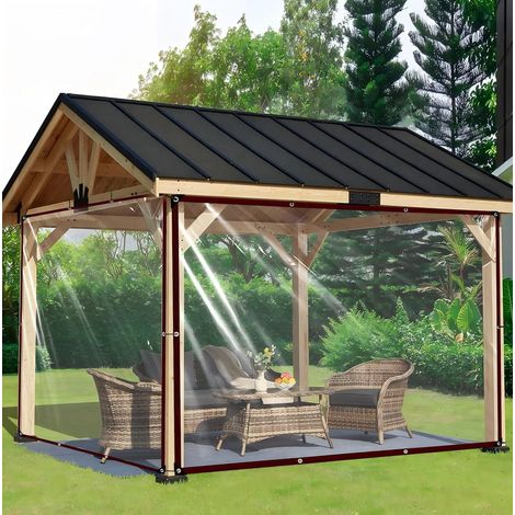 Bâche transparente avec œillets - Imperméable - 2,5 x 3 m - Pour serre, jardin, terrasse, bateau, voiture et enclos pour animaux domestiques (1/5)