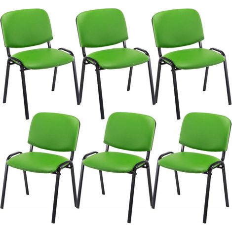 6er Set Besucherstuhl Ken Kunstleder grün (1/5)