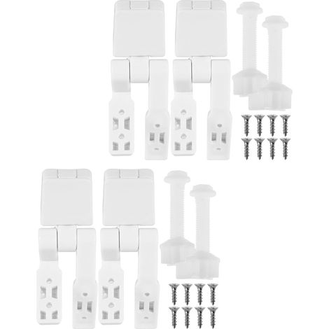 Charnières compatibles pour abattant de toilette en plastique avec vis, boulons et écrous inclus. (1/5)