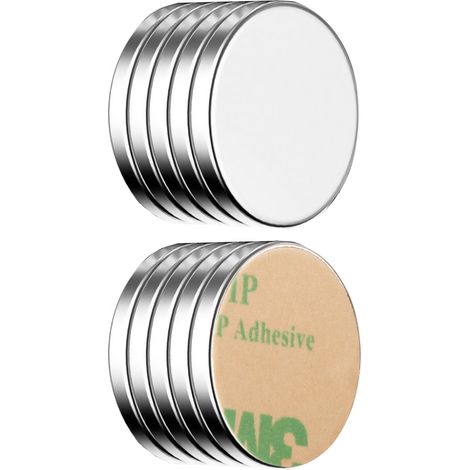 Neodym Klebe-Magnete 10x selbstklebend Magnet Scheibe stark rund klein 22x2mm (1/4)