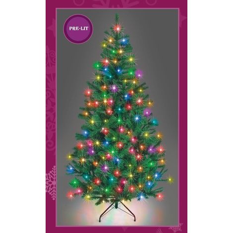 6Ft Pre-Lit Alaskan Pine Christmas Tree Green Multicolour LEDs (1/5)