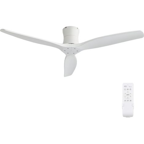 REDOM - Ventilador de techo 52 pulgadas, motor DC silencioso, 3 aspas de madera maciza, blanco mate (1/5)
