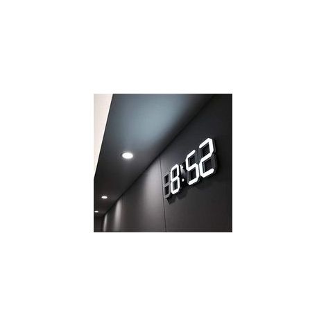 Réveil mural LED numérique à luminosité réglable, silencieux, fonction snooze, port USB, affichage de la température, grande luminosité réglable, télécommande, veilleuse, chambre, salon, cuisine, bure (1/5)