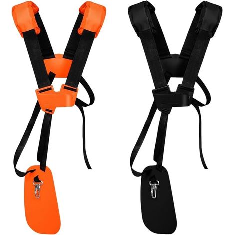 2PCS Bandoulière réglable pour débroussailleuse,Harnais Débroussailleuse,Sangle de Tondeuse à Gazon Réglable,Sangle de Débroussailleuse,pour Tronçonneuse et Tondeuse à Gazon(Noir,Orange) (1/5)
