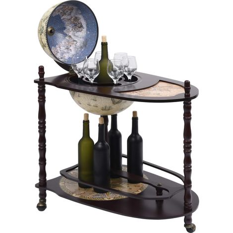 Maison Exclusive - Bar a Globo Portavini Supporto Autoportante in Eucalipto Verde