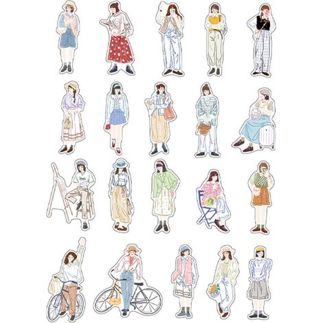 Infeelme Sticker-Pack, Serie „My Favorite You“, Sticker zur Dekoration von Tagebüchern mit Charaktermotiven, 40 Sticker, „Eine strahlende Zukunft voraus“ (1/4)