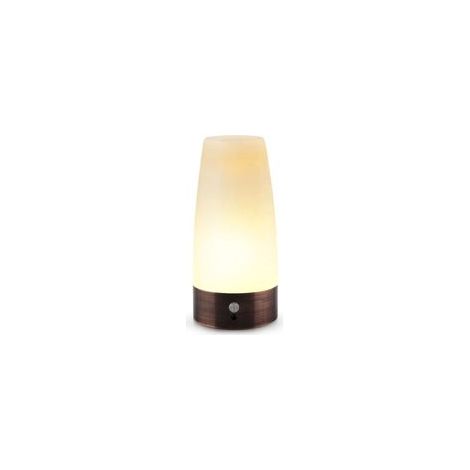 Tischleuchte, Retro-LED-Nachtlicht, Nachttischlampe mit kabellosem Bewegungssensor, Betrieb mit 3 AAA-Batterien (1,5 V), Kunststoff, weißes Licht, rund. – Crezuo