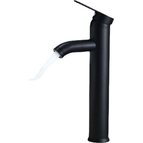 Robinet de Salle de Bain Noir - Haute Qualité, Eau Froide et Chaude - Adapté pour un Diamètre Intérieur de 32 mm à 42 mm (1/4)