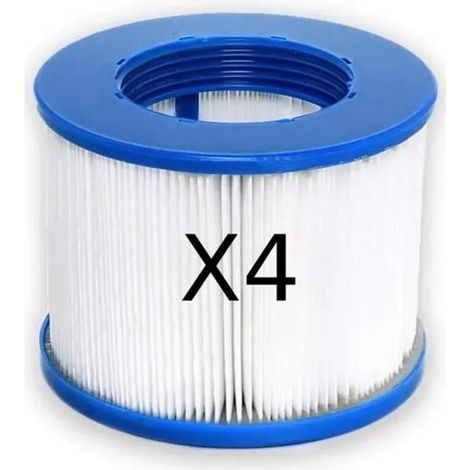 Cartouche Filtre à Vis - Aqua Spa - Lot de 4 - Papier 120 Plis - 80 mm de Hauteur - 100 mm de Diamètre
